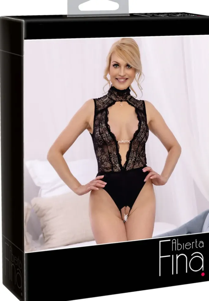 Abierta Fina Black Lace Body