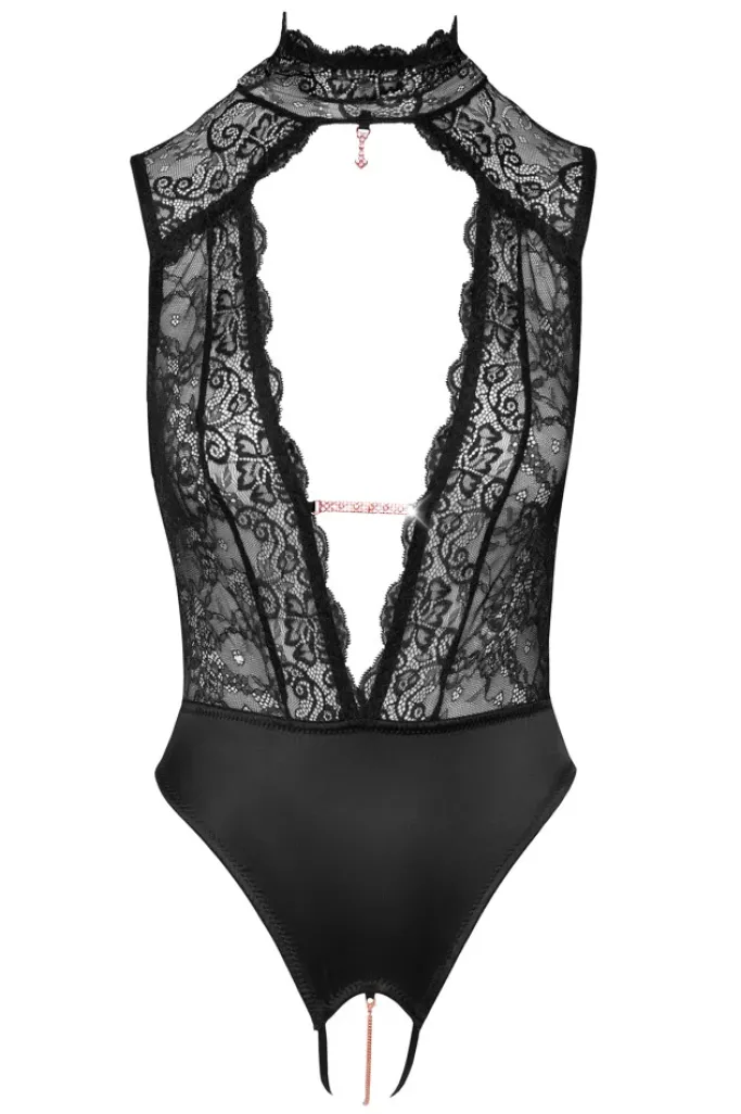 Abierta Fina Black Lace Body