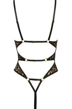 Abierta Fina Black Lace Body