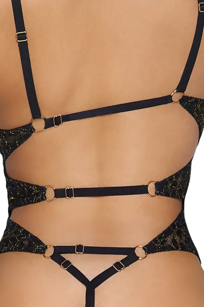Abierta Fina Black Lace Body