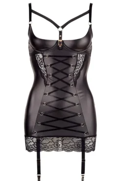 Abierta Fina Lingerie Dress with Suspender Straps
