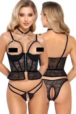 Abierta Fina Longline Bra Set
