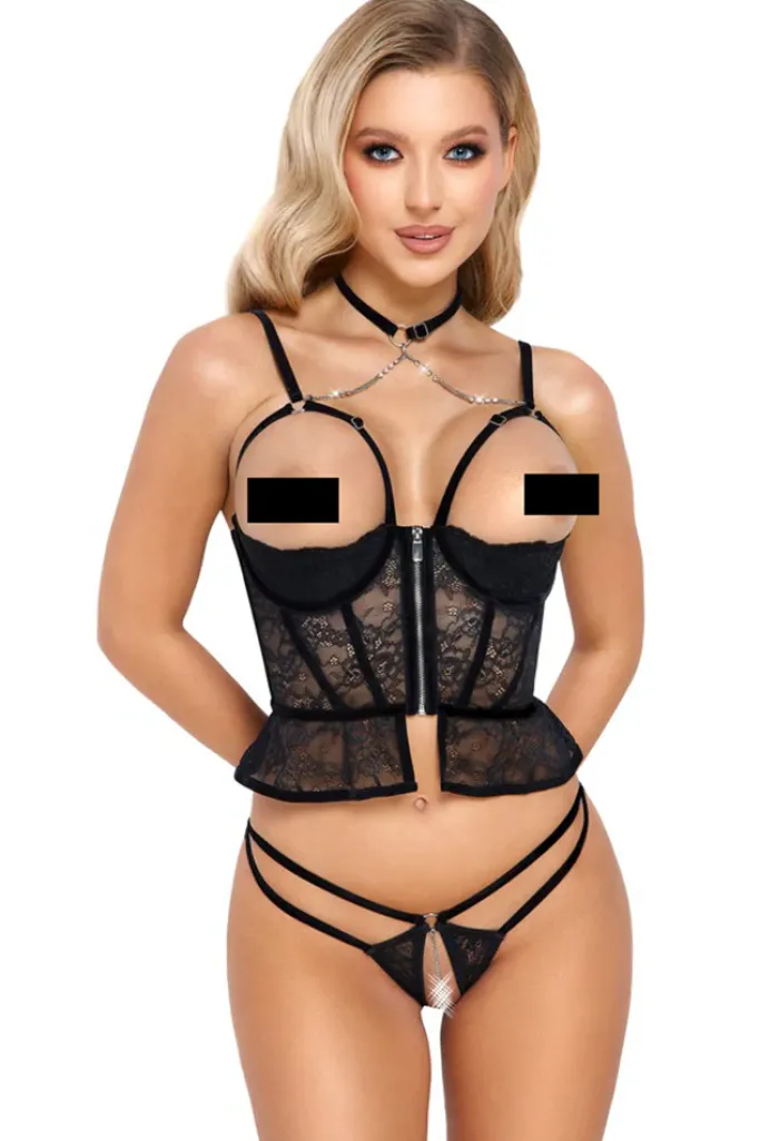 Abierta Fina Longline Bra Set