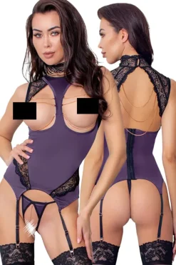 Abierta Fina Purple Basque and String