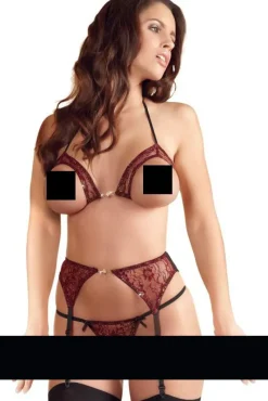 Abierta Fina Red Suspender Set