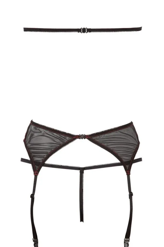 Abierta Fina Red Suspender Set