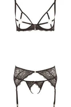 Abierta Fina Rhinestone Lingerie Set