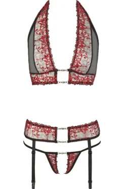 Abierta Fina Suspender Set with Rhinestones (L, XL)