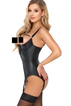 Abierta Fina Suspender Shirt and Thong