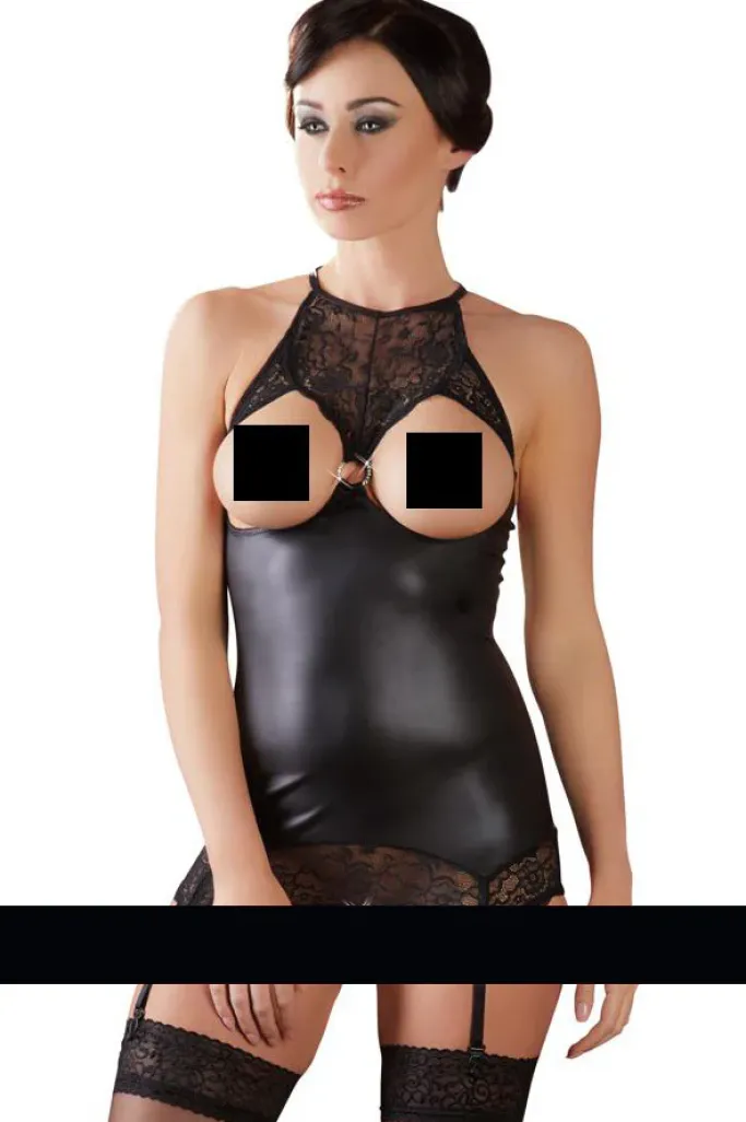 Abierta Fina Wetlook Lingerie Dress