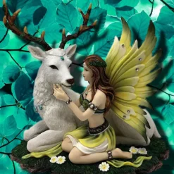 Nemesis Now Adoration Fairy with White Deer Figurine
