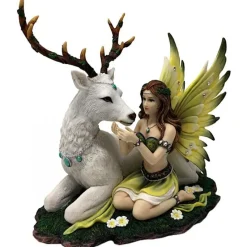 Nemesis Now Adoration Fairy with White Deer Figurine