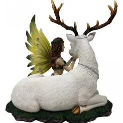 Nemesis Now Adoration Fairy with White Deer Figurine