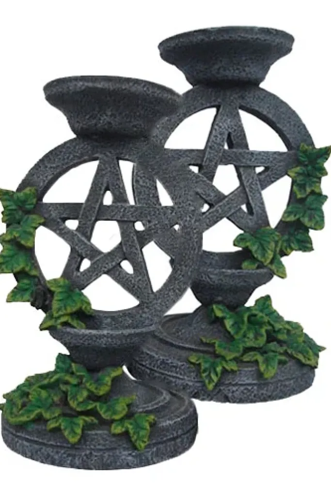 Nemesis Now Aged Pentagram Candlesticks