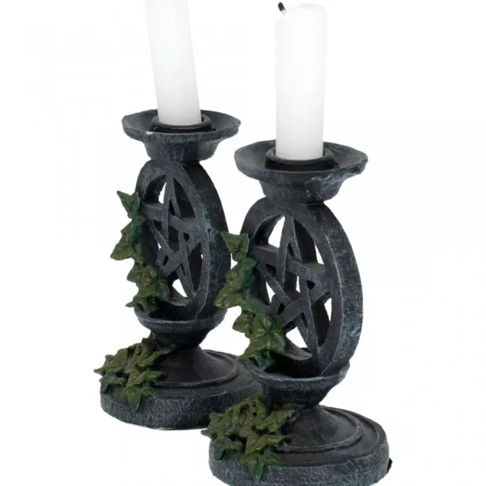Nemesis Now Aged Pentagram Candlesticks