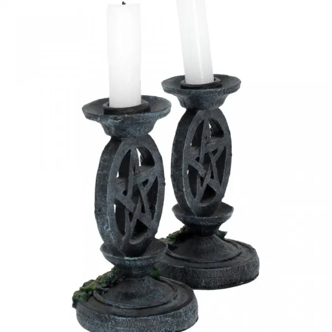 Nemesis Now Aged Pentagram Candlesticks