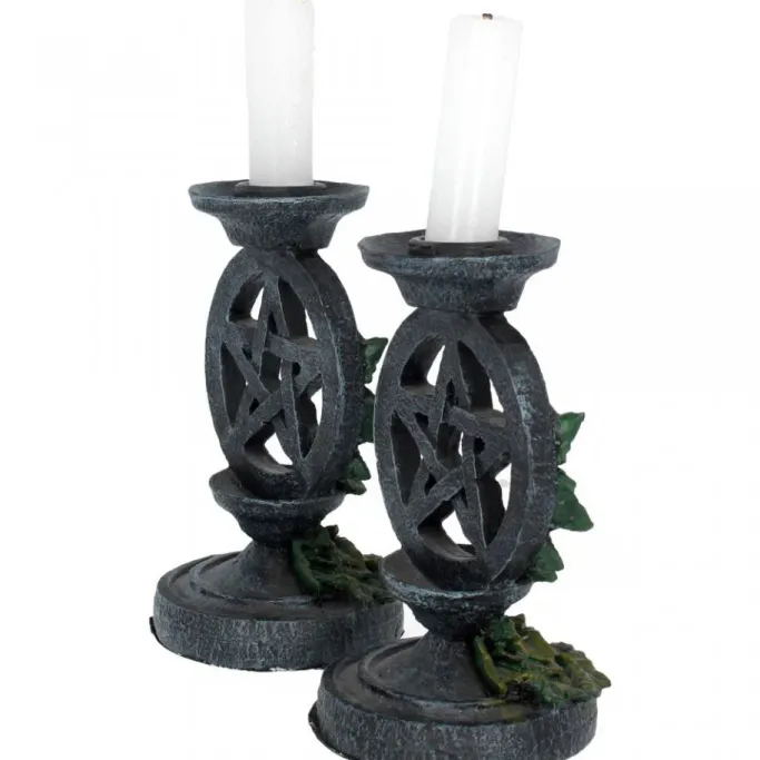 Nemesis Now Aged Pentagram Candlesticks