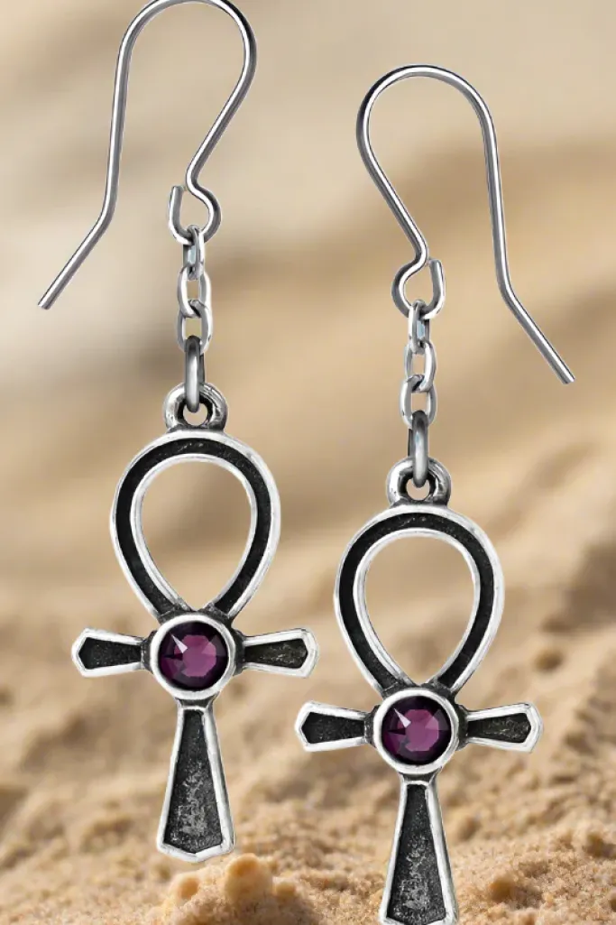 Alchemy Gothic Alchemy Ankh of Osiris Earrings E372