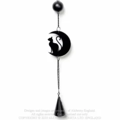Alchemy Gothic Alchemy Black Cat and Moon Wind Chime