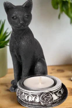 Alchemy Gothic Alchemy Black Cat T-Light Holder