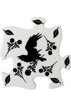 Alchemy Gothic Alchemy Black Raven and Rose Jigsaw Coasters