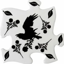 Alchemy Gothic Alchemy Black Raven and Rose Jigsaw Coasters