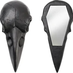 Alchemy Gothic Alchemy Black Raven Skull Hand Mirror