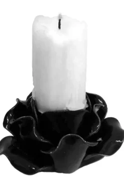 Alchemy Gothic Alchemy Black Rose Candle Holder/Pot
