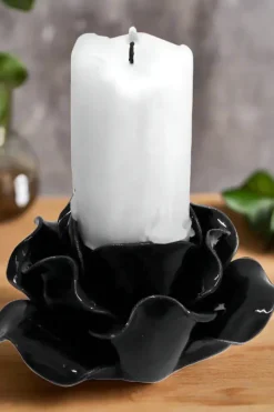 Alchemy Gothic Alchemy Black Rose Candle Holder/Pot