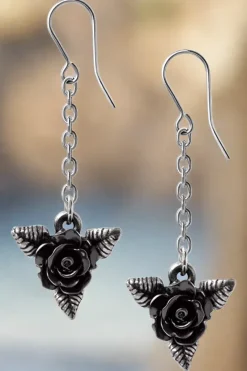Alchemy Gothic Alchemy Black Rose Droppers Earrings