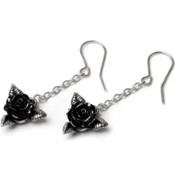 Alchemy Gothic Alchemy Black Rose Droppers Earrings