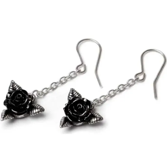 Alchemy Gothic Alchemy Black Rose Droppers Earrings