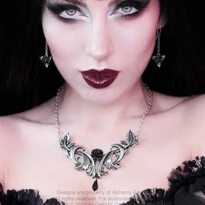 Alchemy Gothic Alchemy Black Rose Droppers Earrings