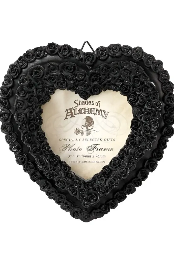 Alchemy Gothic Alchemy Black Rose Heart Photo Frame