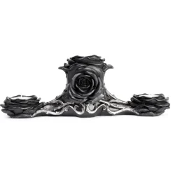 Alchemy Gothic Alchemy Black Rose Triple T-Light Holder