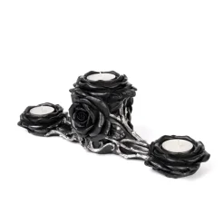 Alchemy Gothic Alchemy Black Rose Triple T-Light Holder