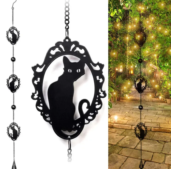 Alchemy Gothic Alchemy Cat Silhouette Wind Chime