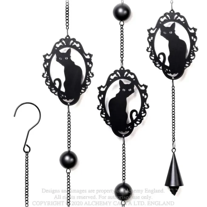 Alchemy Gothic Alchemy Cat Silhouette Wind Chime