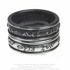 Alchemy Gothic Alchemy Demon Black and Angel White Ring R212