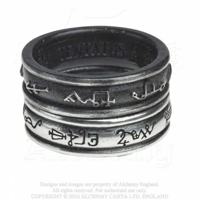 Alchemy Gothic Alchemy Demon Black and Angel White Ring R212