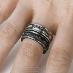 Alchemy Gothic Alchemy Demon Black and Angel White Ring R212