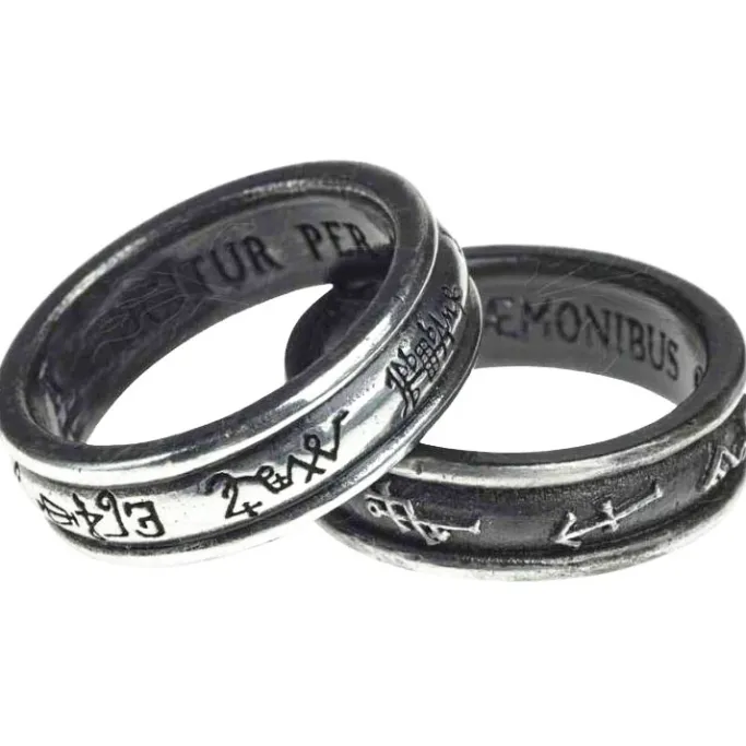 Alchemy Gothic Alchemy Demon Black and Angel White Ring R212