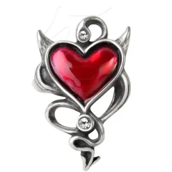 Alchemy Gothic Alchemy Devil Heart Ring UL17 ULFR6