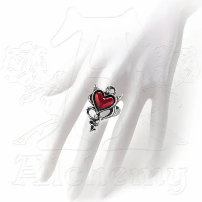 Alchemy Gothic Alchemy Devil Heart Ring UL17 ULFR6