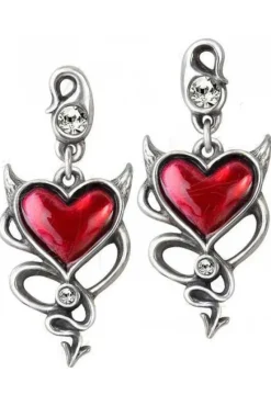 Alchemy Gothic Alchemy Devil Heart Stud Earrings Pair UL17 ULFE22