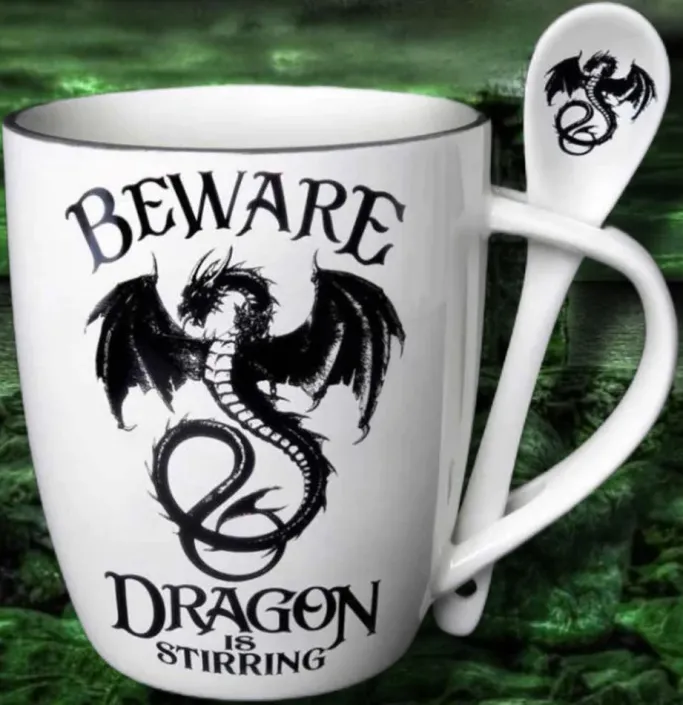Alchemy Gothic Alchemy Dragon is Stirring Mug and Spoon Set