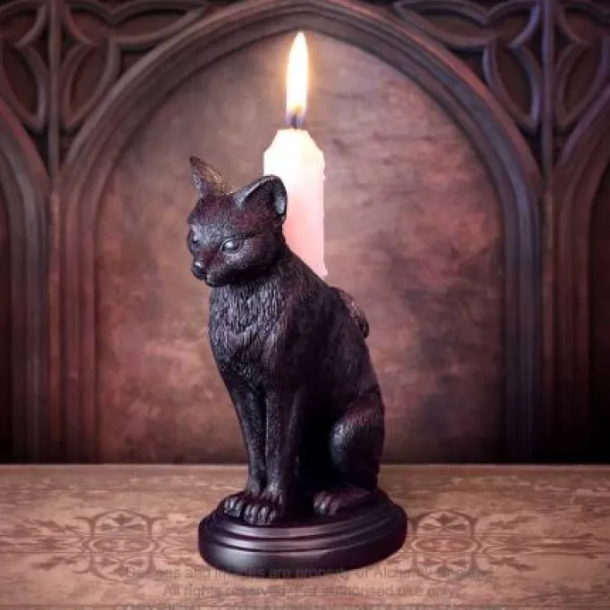 Alchemy Gothic Alchemy Faust's Familiar Cat Candlestick