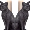 Alchemy Gothic Alchemy Faust's Familiar Cat Candlesticks Pair