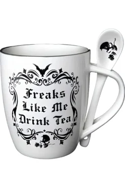 Alchemy Gothic Alchemy Freaks Like Me Drink Tea Mug and Spoon Set