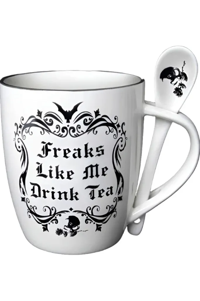 Alchemy Gothic Alchemy Freaks Like Me Drink Tea Mug and Spoon Set